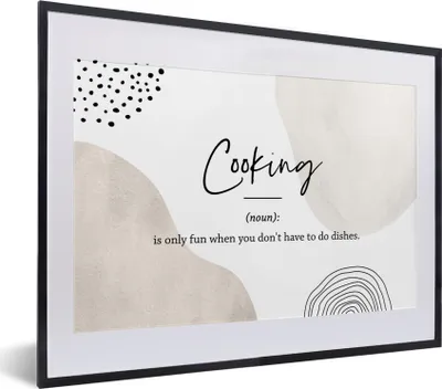 Produktbild von MuchoWow® Gerahmtes Poster Sprichwörter - Definition des Kochens - Wörterbuch - Zitate 40x30 cm - Poster mit Schwarzem Bilderrahmen Wandposter Rahmen Foto Bilder - Bilderrahmen - Poster im Rahmen