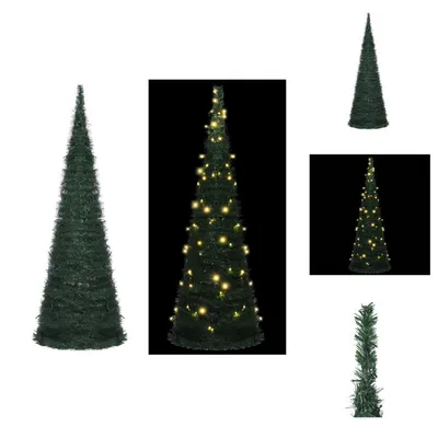 Produktbild von vidaXL Künstlicher Pop-Up-Weihnachtsbaum mit Beleuchtung Grün 180 cm -  Weihnachtsbäume
