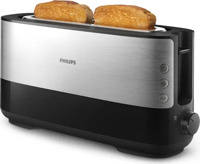 Image de Grille-pain 1 fente 1030w noir/inox - Philips - HD2692/90 - viva collection