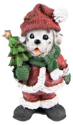 Productafbeelding van Clayre & Eef Figuur, hond, 15 cm, roze, kunststof