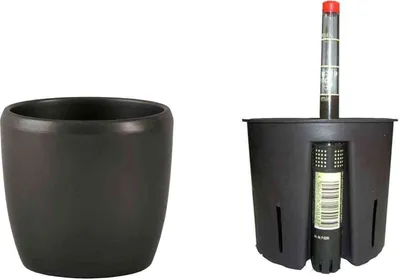 Two different types of plant pots are shown side-by-side.
