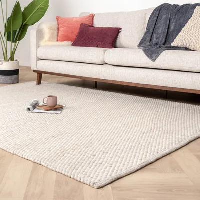Produktbild von Volero - Wollteppich - Brilliant Creme Weiß - 200x300 cm - Wohnzimmer, Esszimmer, Schlafzimmer - Boho, Ländlich, Modern