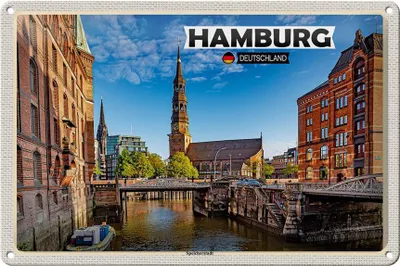 Produktbild von Blechschild Städte Hamburg Speicherstadt Architektur 30x20cm