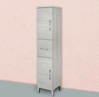 Immagine prodotto di Semicolonna bagno 150cm cassetto e due ante quercia grigio | Rimini