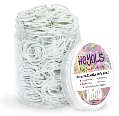 Productafbeelding van HOYOLS, 1/2 inch brede, witte elastische haarbandjes, 1000 stuks