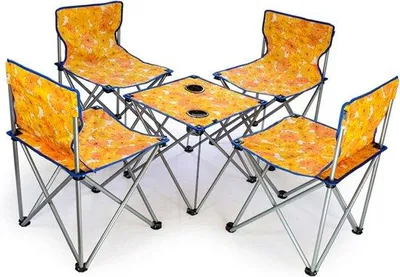Produktbild von Faltbarer Campingtisch - Picknickset - Outdoor Aktivitäten - Leicht und robust - 47x47x41 cm - Orange