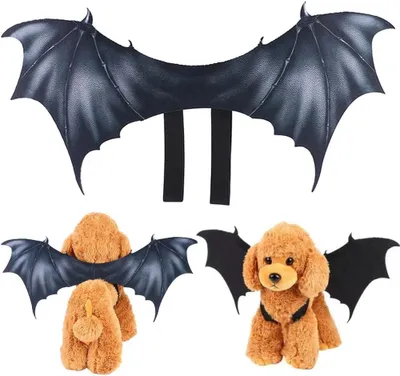 Productafbeelding van Halloweenkostuum vleermuisvleugels voor huisdieren, maat L
