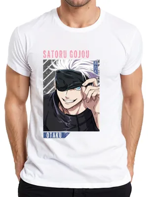 Immagine prodotto di Satoru Gojou Jujutsu Kaisen Anime Otaku Blindfold White Hair Maglietta da uomo, bianco, L