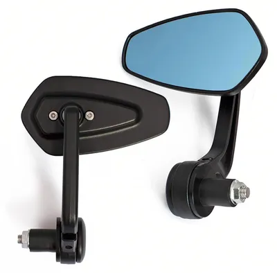 Obrázok produktu pre Zrkadlo na riadidlá motocykla, univerzálne, 7/8" (22 mm), 360° otočné, čierna farba, hliníková zliatina