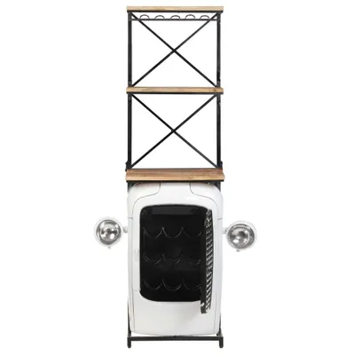Obrázek produktu pro vidaXL Traktorová vinotéka bílá 49x31x172 cm Drsné mangové dřevo