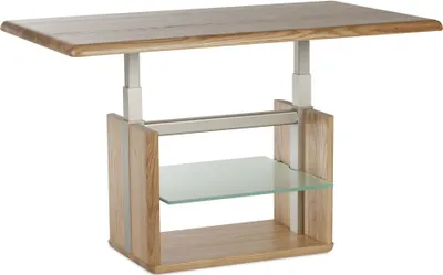 Produktbild von Funktionstisch Cal höhenverstellbar 110 x 65 x 50-69 Couchtisch Massivholz Wildeiche 16009