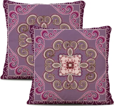 Obrázok produktu pre 2-balenie obliečok na vankúše Plyšové vlákno 45 cm X 45 cm, Dekoračný poťah na vankúš, Mandala, Bohémsky, Boho dekor, Hippie, Retro etno vankúš na gauč, spálňu, obývaciu izbu, farmu