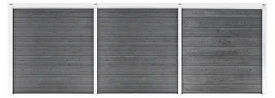 Produktbild von Gartenzaun WPC Sichtschutzzaun Lamellenzaun Windschutz Zaun Steckzaun Systemzaun 526x186cm Grau Aluminiumstange