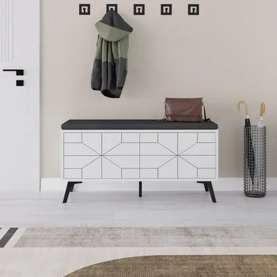 Immagine prodotto di Skye Decor, Dune Bench - White, scarpiera, bianco, 107 x 55 x 35 cm