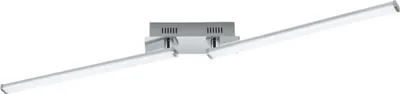 Produktbild von EGLO LED Deckenlampe Lasana 2, 2 flammige Deckenleuchte, Material: Alu, Stahl, Kunststoff, Farbe: Chrom, weiß