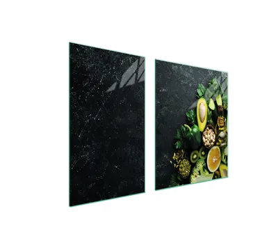 Produktbild von Herdabdeckplatten 2 teilig 100x52 Glaskeramikkochfeld Abdeckung Glas Schneidebrett Schiefer Obst