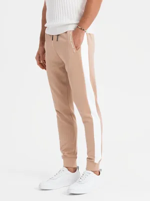 Zdjęcie produktu dla Ombre Clothing Męskie spodnie dresowe Hamzae beżowe XXL