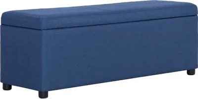 Obrázok produktu pre The Living Store Lavica s úložným priestorom 116 cm Modrý polyester