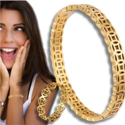 Produktbild von Schmuckset aus Chirurgenstahl, goldenem Armband und Ring