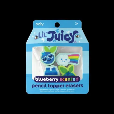 Produktbild von Duftende Radiergummis für Bleistifte Lil Juicy, Blaubeere, 4er-Set