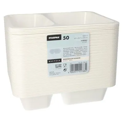 Produktbild von Mikrowellenschalen, PP 2-geteilt 1205 ml 4,9 cm x 22,7 cm x 17,8 cm weiss