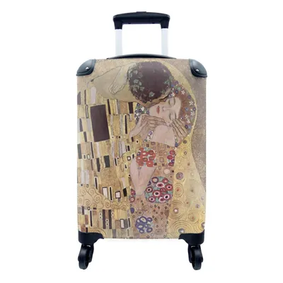 Produktbild von MuchoWow® Koffer Handgepäck Trolley Rollkoffer Kleine Reisekoffer mit 4 Rollen - Der Kuss - Gemälde von Gustav Klimt - Cabin Size < 55x40x23 cm & 55x40x20 cm - Fotokoffer - Kabinenkoffer - Boardgepäck - Reise-Box - Reisekoffer - Reisegepäck - Koffer mit Bild - Trolley für Kinder