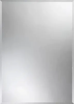 A plain, reflective surface of a mirror.