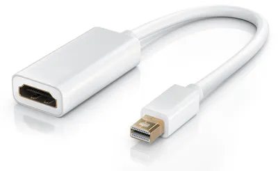 Produktbild von CSL Mini DisplayPort zu HDMI Adapter, Full HD MiniDP zu HDMI Buchse Konverter / Adapterkabel - 0,15m