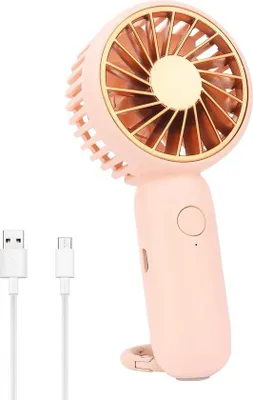 Obrázek produktu pro Malý USB ventilátor, tichý, 3 rychlosti, růžový, přenosný