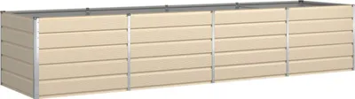 Image de Jardinière vidaXL ivoire 385 x 100 x 75 cm en acier galvanisé