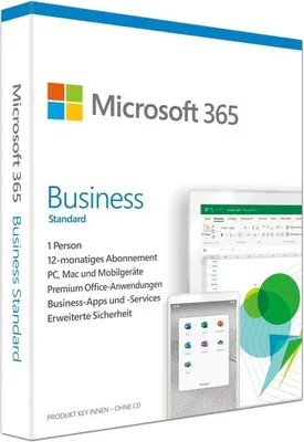 Obrázok produktu pre Microsoft 365 Business Standard, 1 licencia(ie/ií), 1 rok / roky, Predplatné