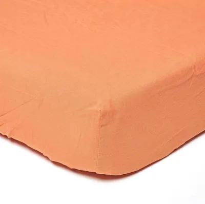 Produktbild von HOMESCAPES Leinen Spannbettlaken Burnt Orange, 100 x 200 cm