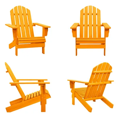 Productafbeelding van vidaXL Adirondack tuinstoel, massief grenenhout, oranje - Tuinstoel - Tuinstoelen - Tuinstoel - Buitenstoel