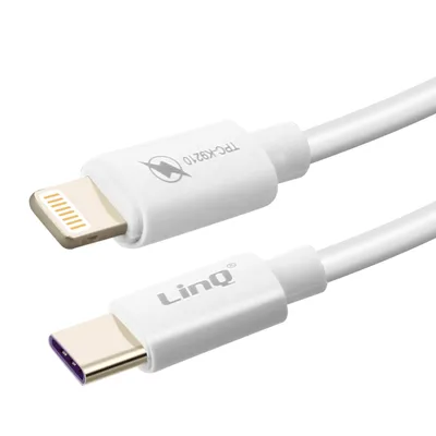 Immagine prodotto di Cavo di ricarica/dati LinQ White da USB-C a Lightning 60W PD 3A Fast Charge 1,2M