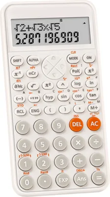 Produktbild von Wissenschaftlicher Taschenrechner, niedlicher Tischrechner mit 240 Funktionen, 2-zeiligem LCD-Bildschirm, ideal fuer Schueler, Schule und Buero, tragbar zum Mitnehmen šC Weiss
