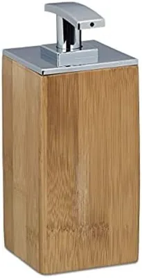 Produktbild von PolkaHome® Nachfüllbarer Bambus-Seifenspender, rechteckig, 225 ml, 17 x 7 x 7 cm, natürliches Design