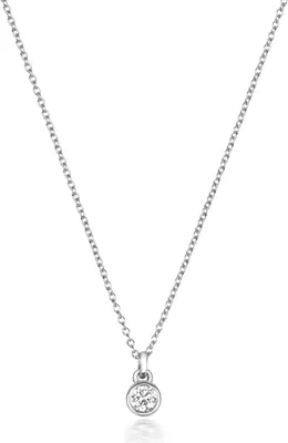 Produktbild von Funkelndes Feuer 18 Karat (750) Weißgold Damen - Diamant Anhänger mit Kette Brillant-Schliff 0.08 Karat H - SI2 - 46cm; TRS3475118KW