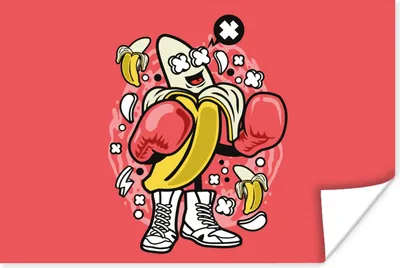 Produktbild von MuchoWow® Poster Boxen - Banane - Jahrgang 90x60 cm - Schlafzimmer