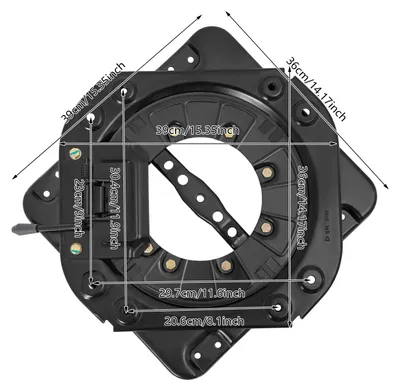 Image de Base pivotante, en acier robuste, rotation à 360°, couleur noire