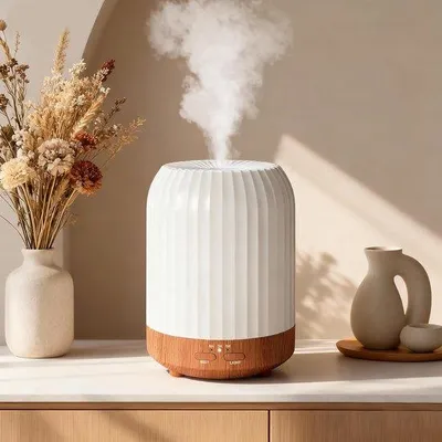 Productafbeelding van Aromadiffuser 250 ml met Etherische Oliën, Ultrasone Luchtbevochtiger, 7 Gekleurde LED Verlichting, Automatische Uitschakeling, Geurvers