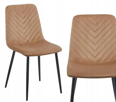 Zdjęcie produktu dla Krzesło tapicerowane welurem do jadalni i salonu kolor brązowy i czarny FURNITEX Velvet Davis Riviera 24K5-FX