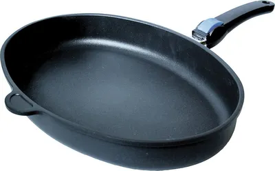 Produktbild von AMT 4127-Z10a Gastroguss Fischpfanne, Gussaluminium, Antihaftbeschichtung, abnehmbarer Griff, 41 x 27 cm (1 Stück)