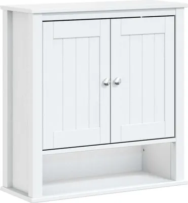 Produktbild von vidaXL Bad-Wandschrank BERG Weiß 69,5x27x71,5 cm Massivholz