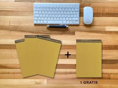 Produktbild von A 5 Notizblock - Set, 3+1 gratis, Luxury 80 Seiten GOLD GMUND SHIMMER, punktiert 5x5mm