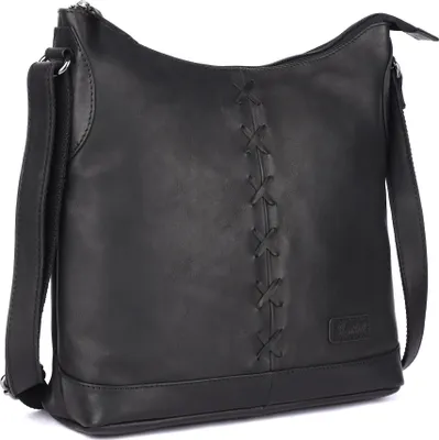 Produktbild von Benthill Shopper Damen Leder - Ledertasche mit Reißverschluss - Umhängetasche aus Echtleder - Handtasche Vintage - Bag Beutel - Frauen Schulterbeutel