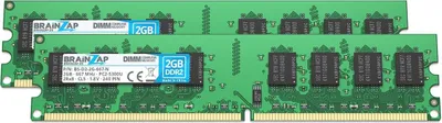 Produktbild von BRAINZAP 4GB DDR2 RAM DIMM PC2-5300U 2Rx8 667 MHz 1.8V CL5 Computer PC Arbeitsspeicher (2x 2GB)