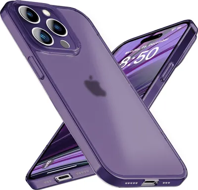 Obrázok produktu pre Ultra tenké puzdro pre iPhone 14 Pro, tenké 0,3 mm priehľadné ochranné puzdro na mobilný telefón fialové