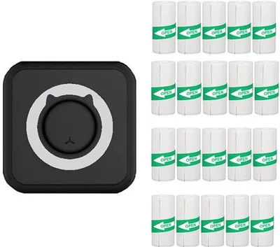 Zdjęcie produktu dla Mini drukarka termiczna, drukarka fotograficzna z Bluetooth, bezprzewodowa drukarka termiczna do smartfonów, w zestawie 11 rolek papieru do drukowania
