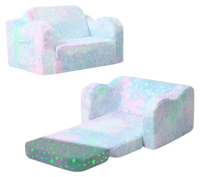 Image de Canapé et lit pliables 2 en 1 pour enfants - Un mini canapé qui se transforme en lit