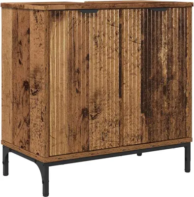 Zdjęcie produktu dla Szafka pod umywalkę z drzwiami Stare drewno 60,5 x 33,5 x 61 cm